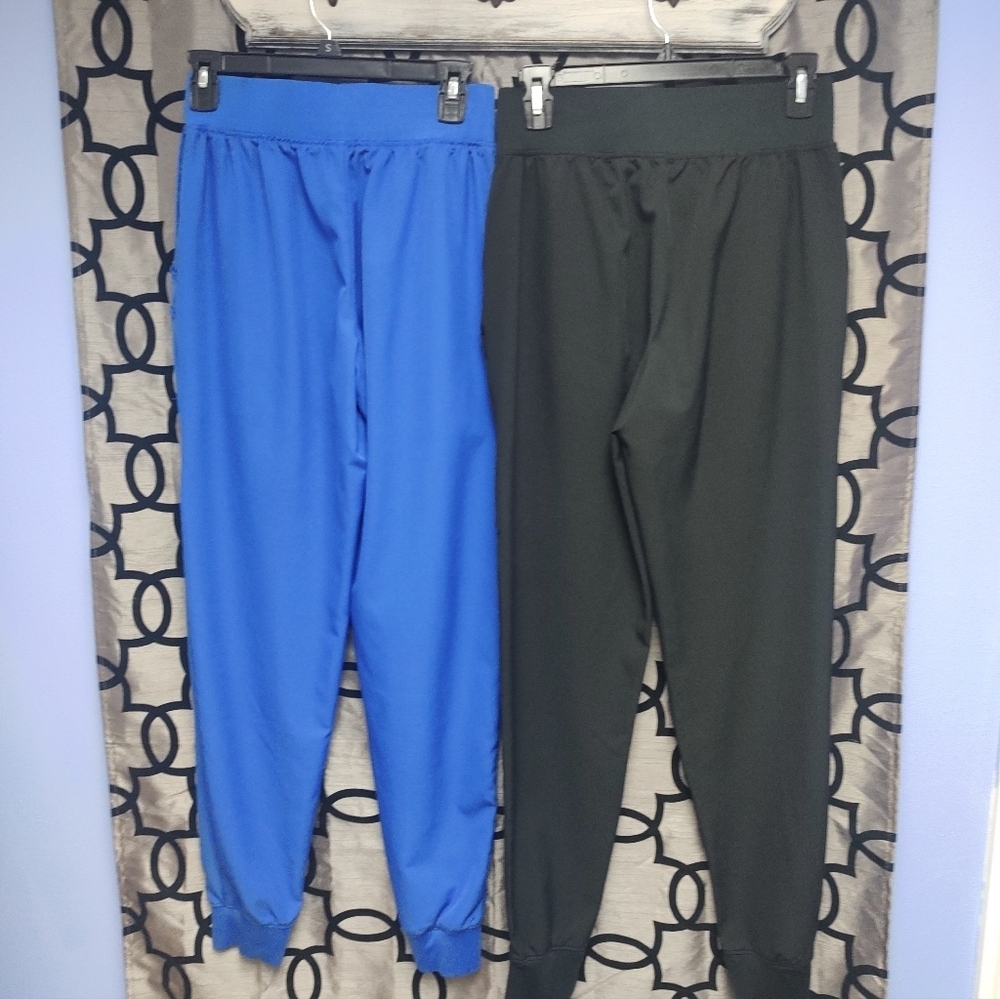 TWO Cuddle Duds Climate Right XS Blue and Black Scrubs Jogger Pants - Picture 8 of 12